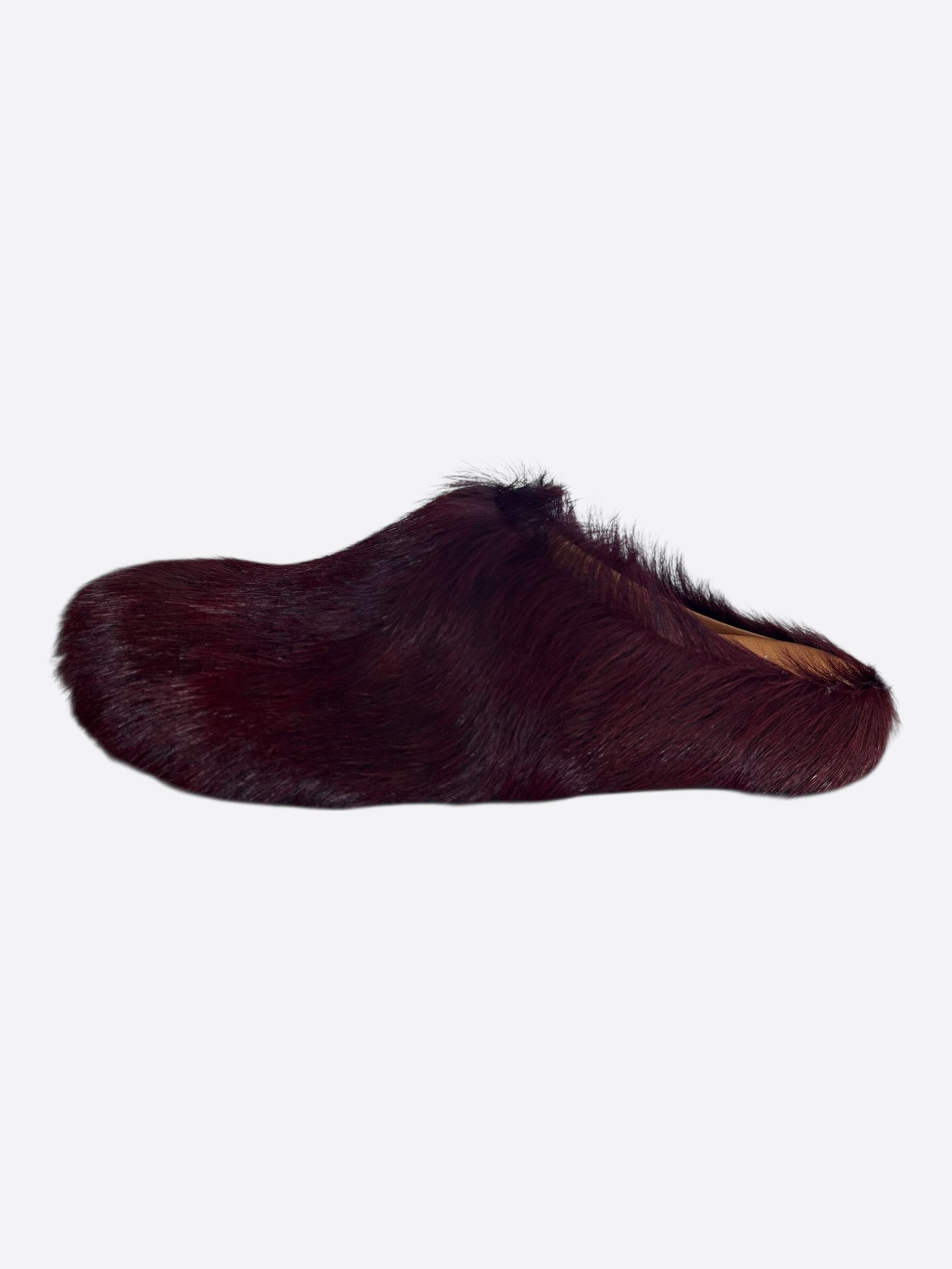 Marni Marni Burgundy Calfskin Fussbett Sabot Women's Slides Size US 7 / EU 40 - 3 Thumbnail