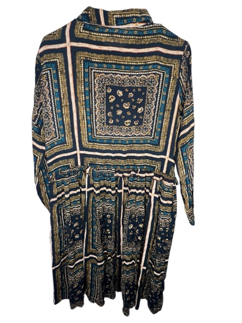 Zara ZARA Multi Pattern Dress Long Sleeve Button Up TShirt Dress Size M / US 6-8 / IT 42-44 - 4 Thumbnail