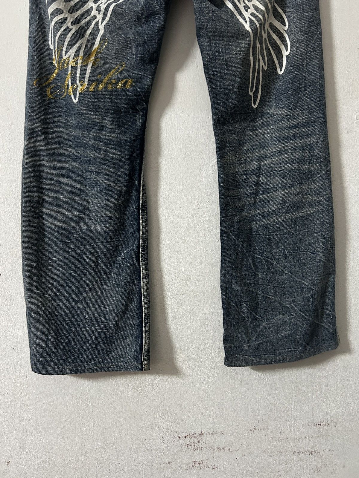 If Six Was Nine 00’s Japanese Brand Jack Serika Wings Flare Jeans Size US 30 / EU 46 - 3 Thumbnail