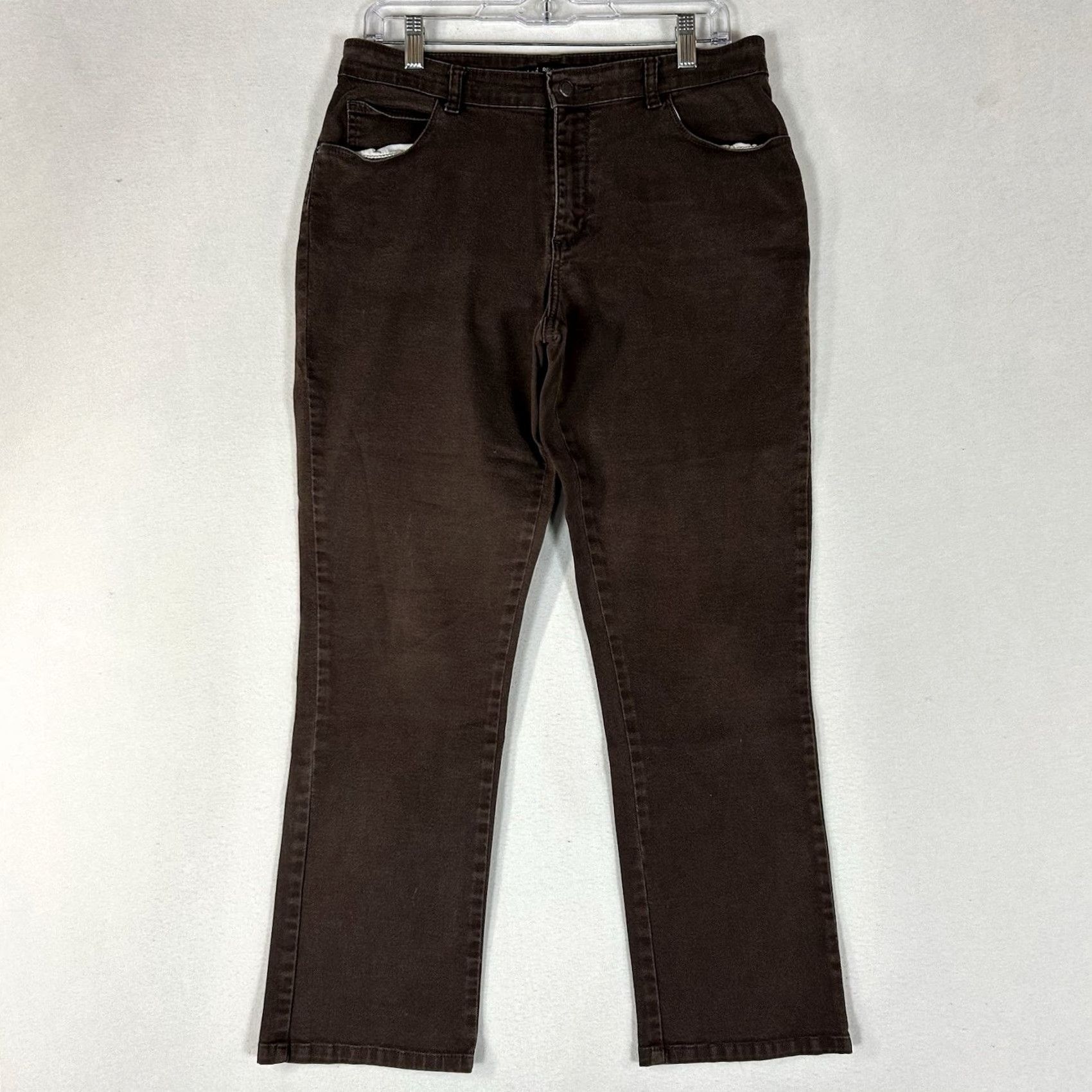 Lee Lee 1889 Relaxed Fit Chino Pants Womens 8P Brown Mid Rise Casual Workwear Size 30" / US 8 / IT 44 - 2 Thumbnail
