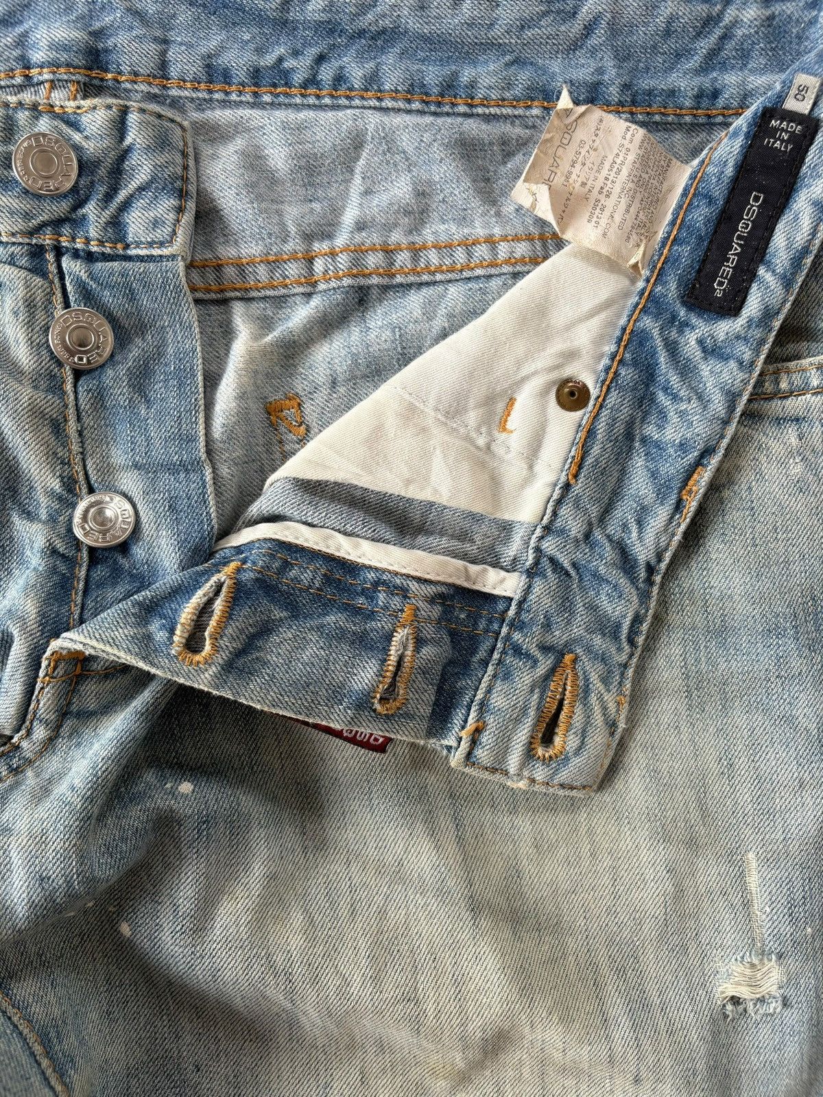 Dsquared2 Vintage Italy Dsquared Patchwork Distressed Jeans Size US 37 - 8 Thumbnail