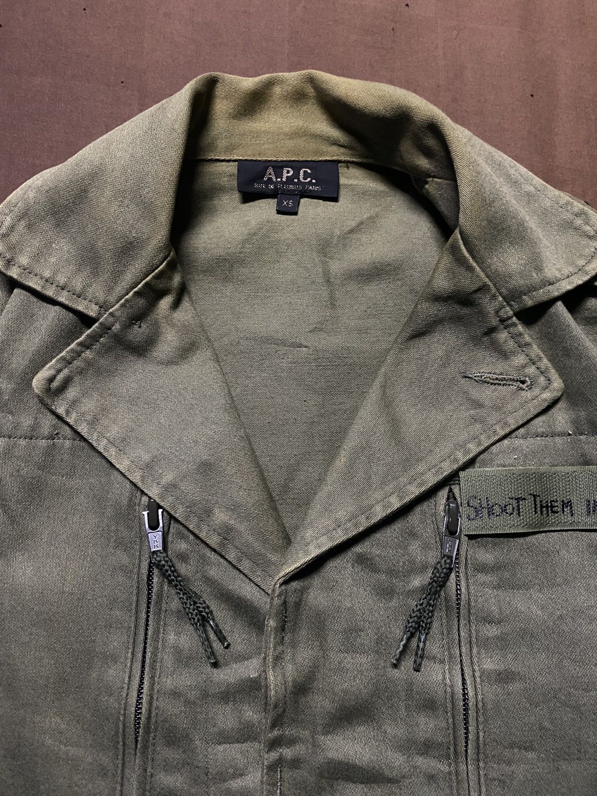 A.P.C. × Vintage APC Shoot Them In The Back Military Jacket Size US XS / EU 42 / 0 - 9 Thumbnail