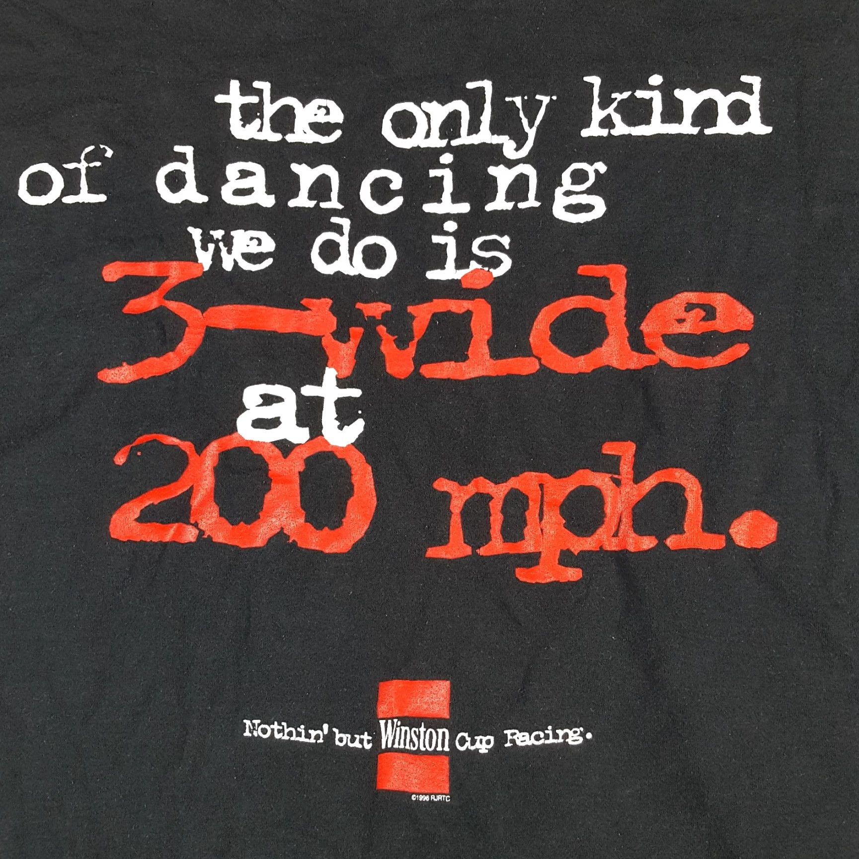 Fruit Of The Loom VINTAGE NASCAR Winston Cup Men's XL Faded Black Pocket Tee T-Shirt Race Shirt Size US XL / EU 56 / 4 - 6 Thumbnail