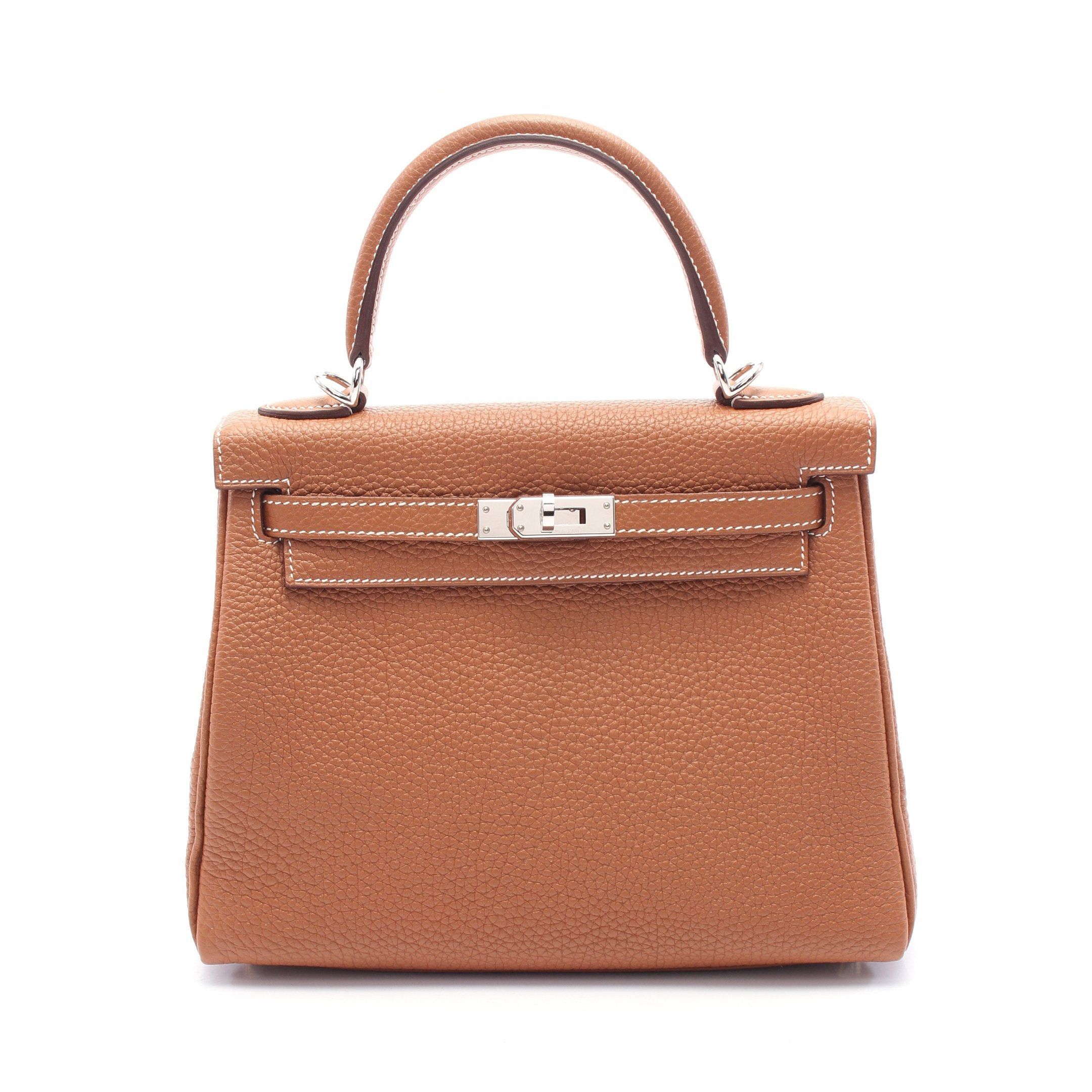 Hermes Hermes Kelly 25 Gold Handbag Togo Brown Silver Hardware Inner Stitch B Stamp Size ONE SIZE - 1 Thumbnail