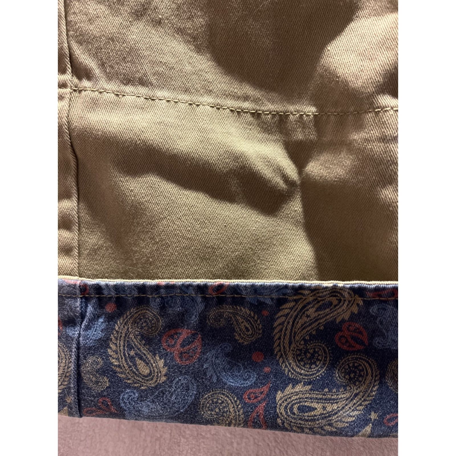 Vintage PLAY CLOTHS Khaki Dress Pants with Paisley Cuffs Regular Fit Size 36 Mens Size US 36 / EU 52 - 3 Thumbnail