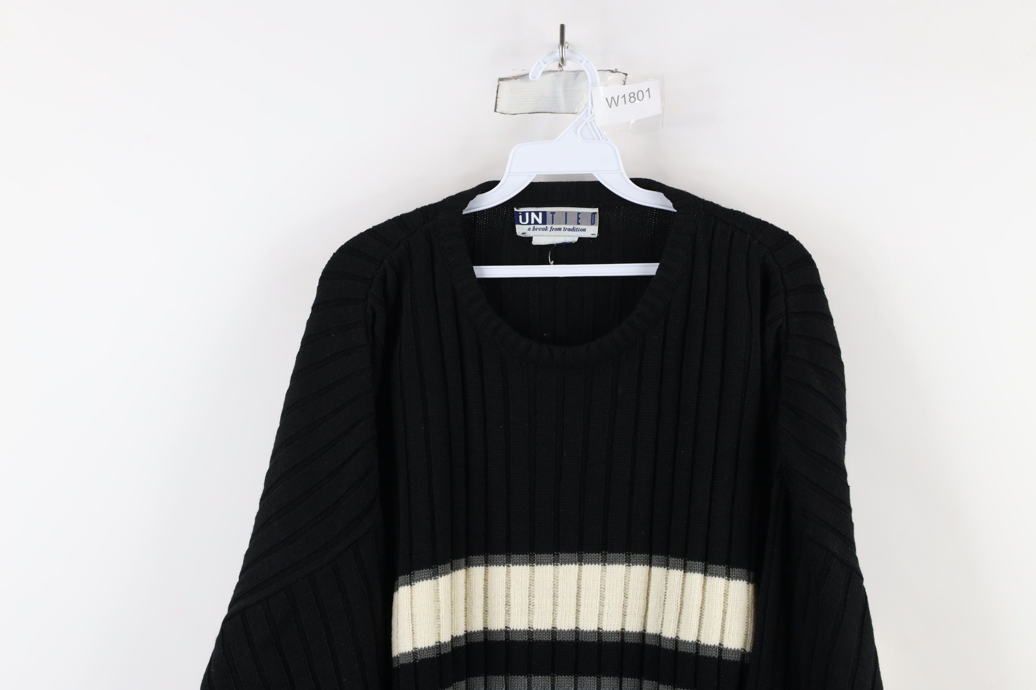 Vintage Vintage 90s Streetwear Block Ribbed Knit Crewneck Sweater Size US XXL / EU 58 / 5 - 2 Thumbnail