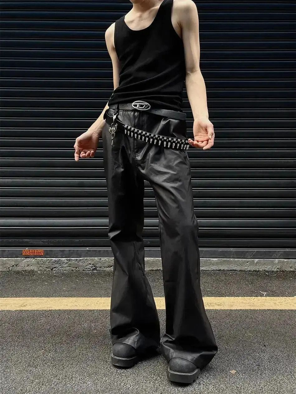 Japanese Brand Retro solid leather casual pants Size US 32 / EU 48 - 2 Thumbnail