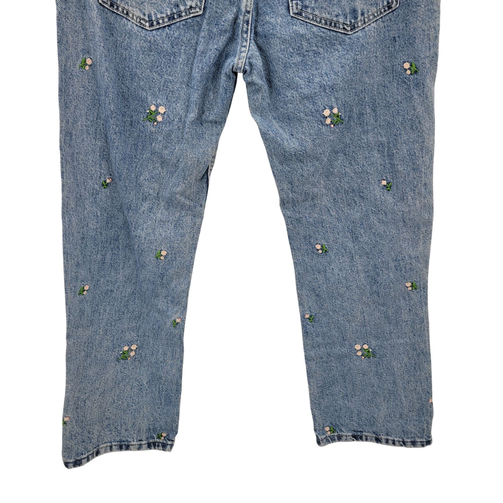 Designer MNG Denim Womens Floral Embroidered Wide-Leg Jeans EUR 40 US Size 30" / US 8 / IT 44 - 11 Thumbnail