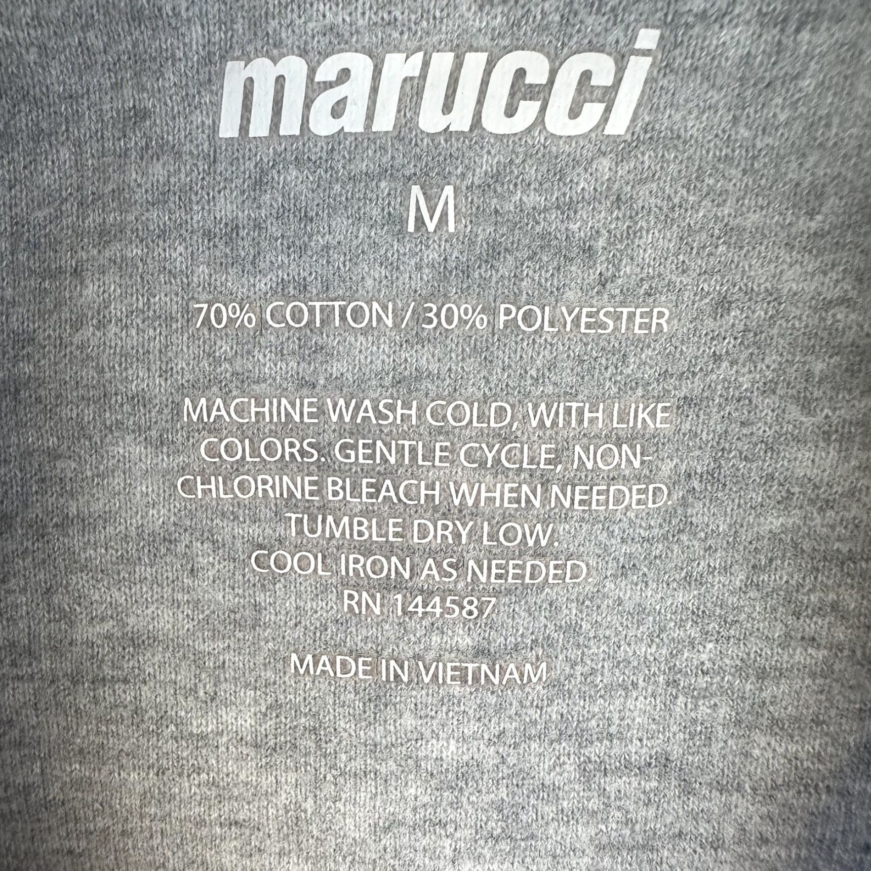 Vintage Marucci Hoodie Mens Medium Gray Pullover Kangaroo Pocket Logo Applique Athletic Size US M / EU 48-50 / 2 - 5 Thumbnail