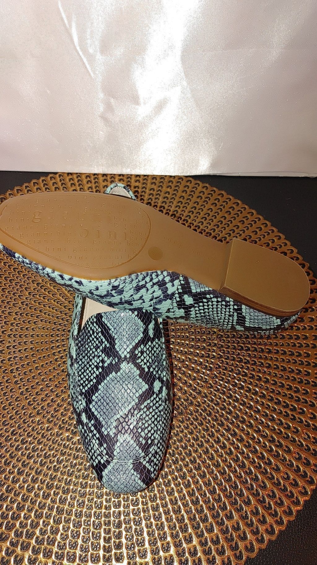 Giani Bernini Gianni Bini Macen Blue Snakeskin Size 7M Size US 7.5 / IT 37.5 - 5 Thumbnail
