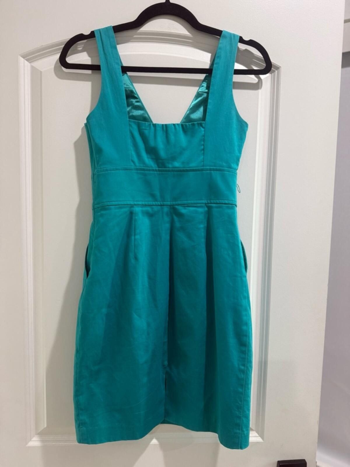 Express Express Teal V-Neck Sleeveless Sheath Dress Size XS / US 0-2 / IT 36-38 - 4 Thumbnail