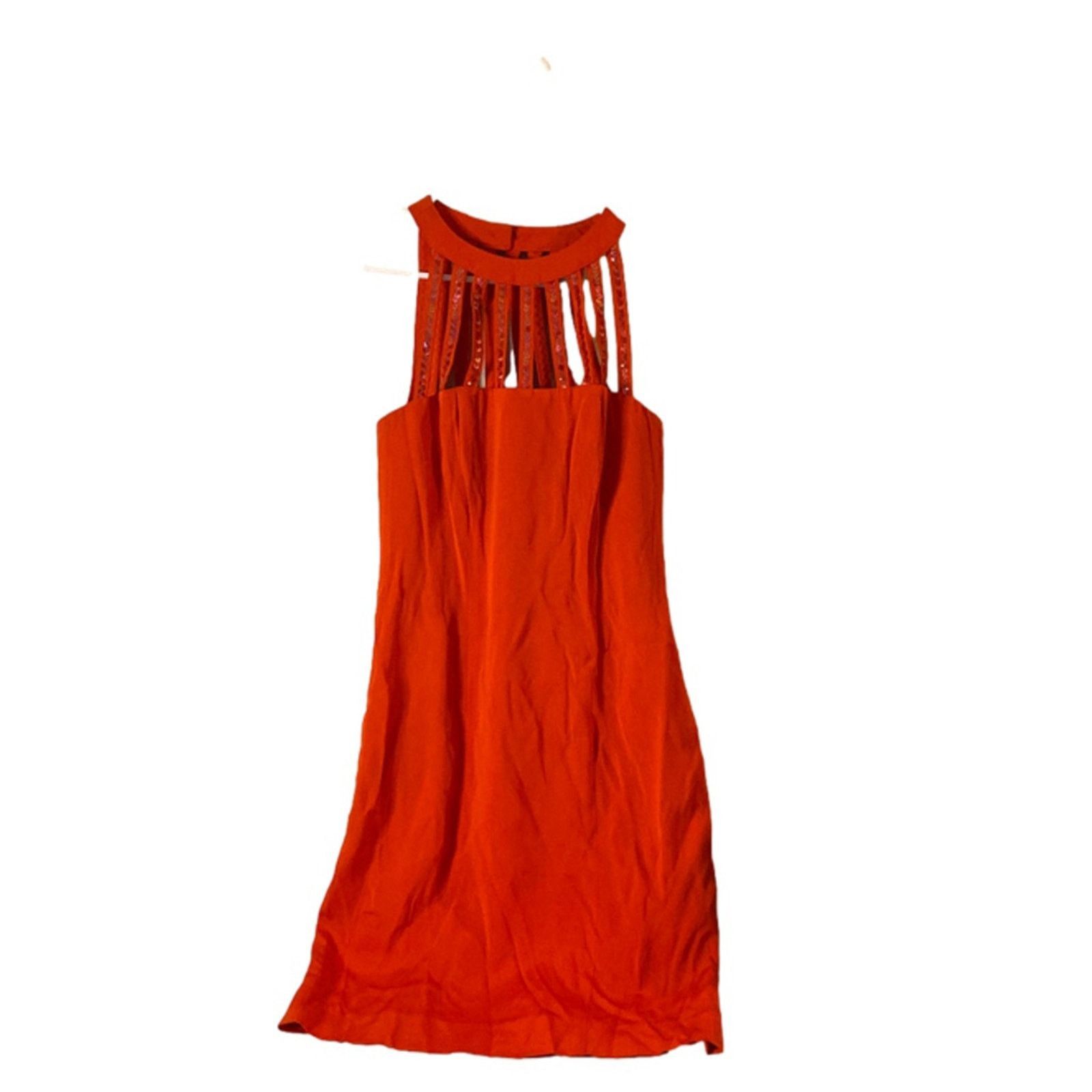Other BB Collections Orange Sequin Halter Mini Dress Party Glam 6 Size M / US 6-8 / IT 42-44 - 3 Thumbnail