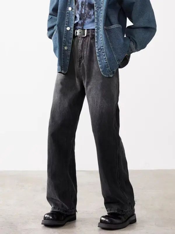 VIBE Vintage Street Washed and Aged Loose Casual Black Jeans Size US 34 / EU 50 - 3 Thumbnail