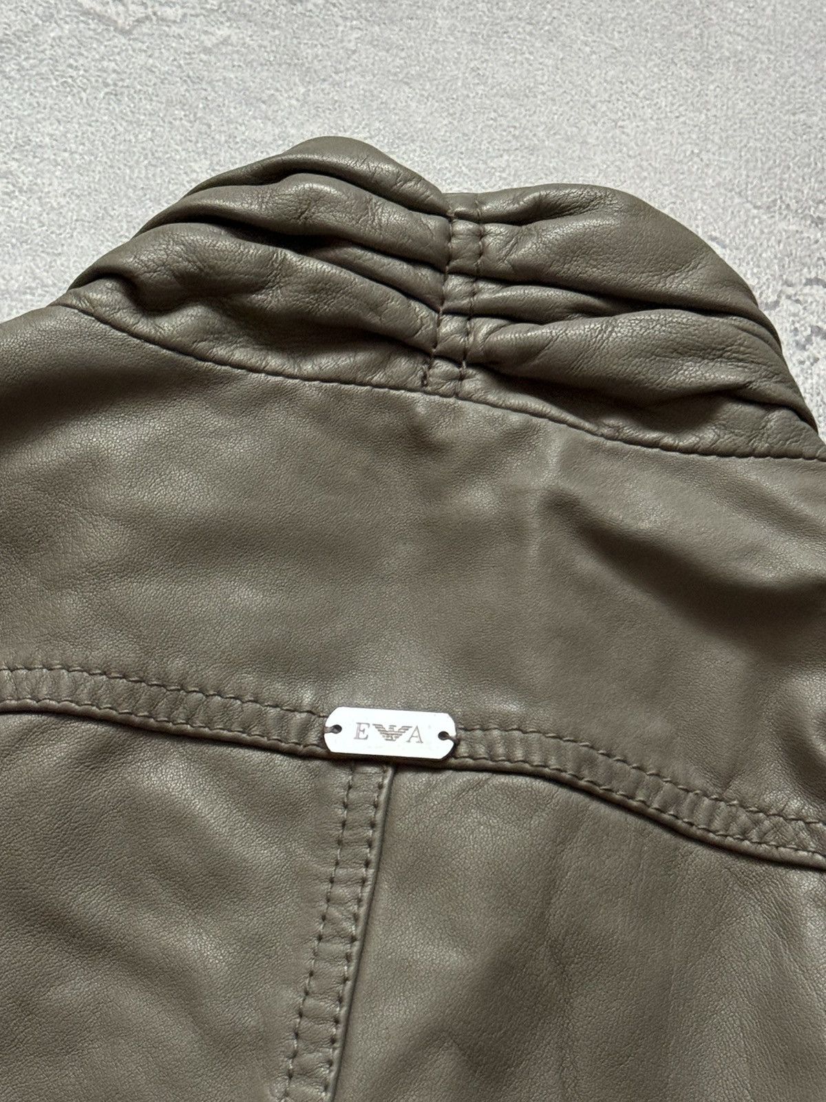 Armani × Emporio Armani Emporio Armani Jeans I38/US4/F34 long leather jacket coat Size S / US 4 / IT 40 - 20 Thumbnail