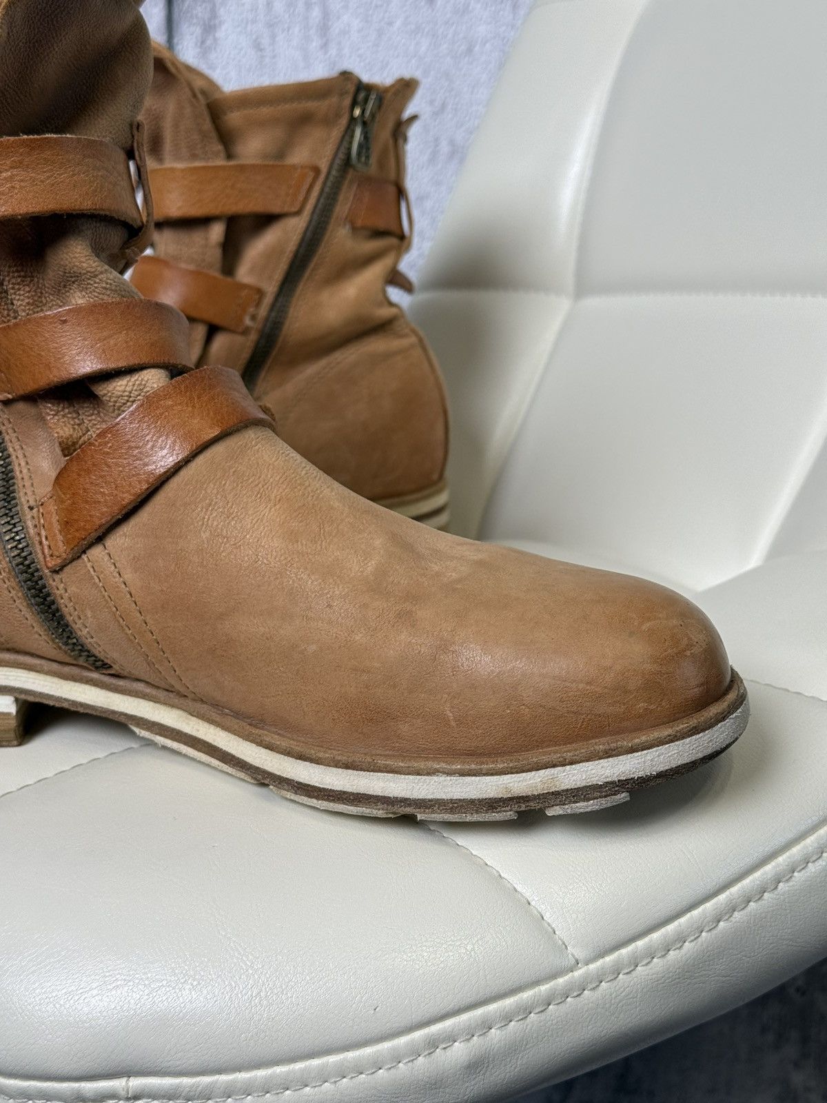 A.S.98 A.S.98 Airstep Brown Leather Strap Buckle Avant-Garde Boots Size US 10 / EU 43 - 7 Thumbnail