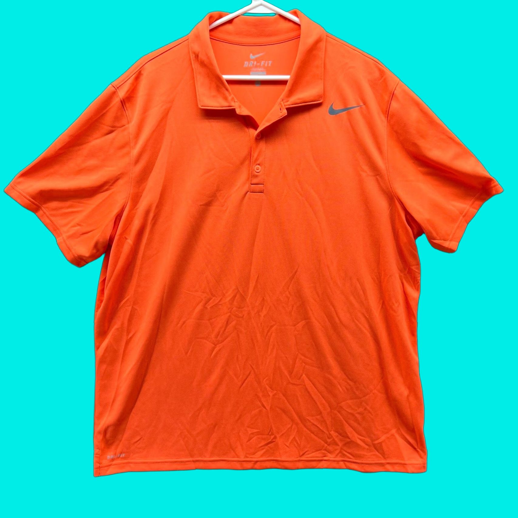 Nike Nike Polo Shirt Mens XL Orange Athletic Dri Fit Golf Swoosh Performance Shirt Size US XL / EU 56 / 4 - 1 Thumbnail