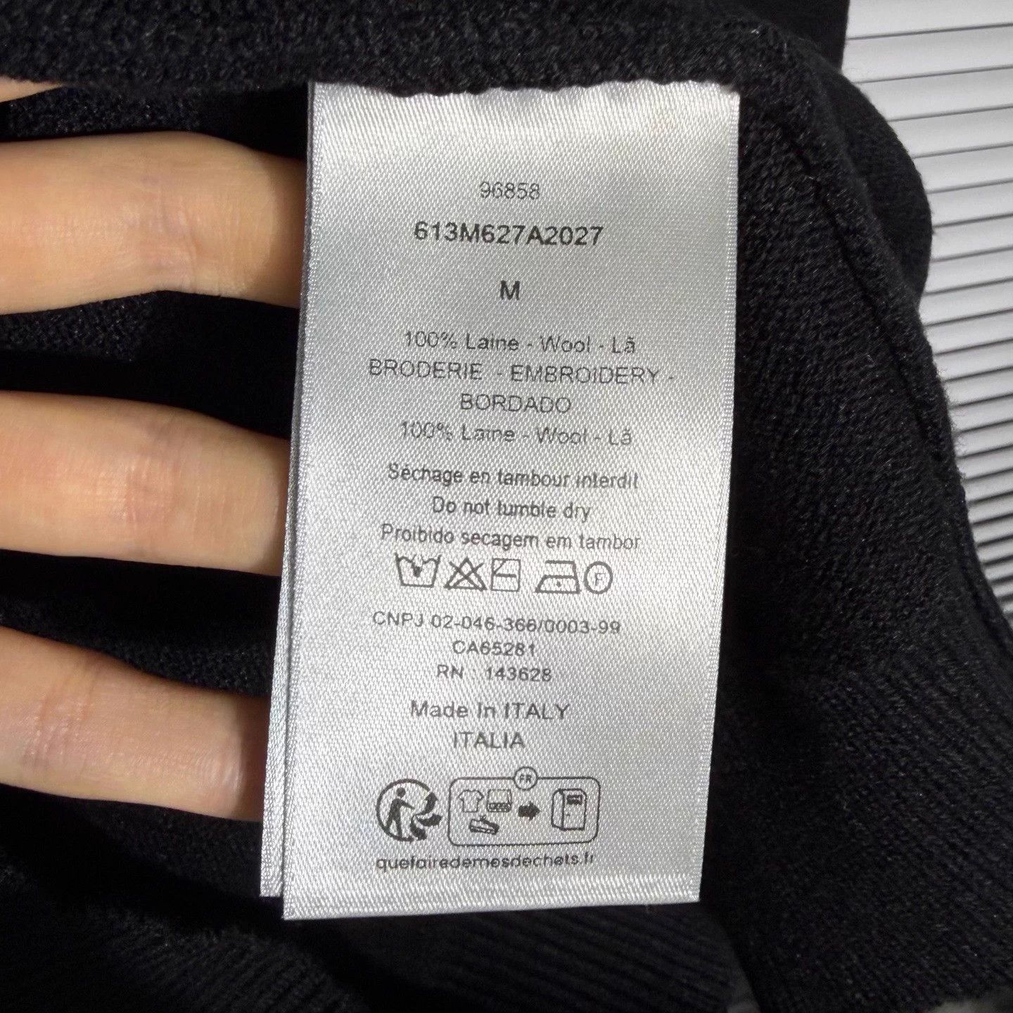 Dior DIOR wool sweater black macramé script logo ribbed M Size US M / EU 48-50 / 2 - 4 Thumbnail