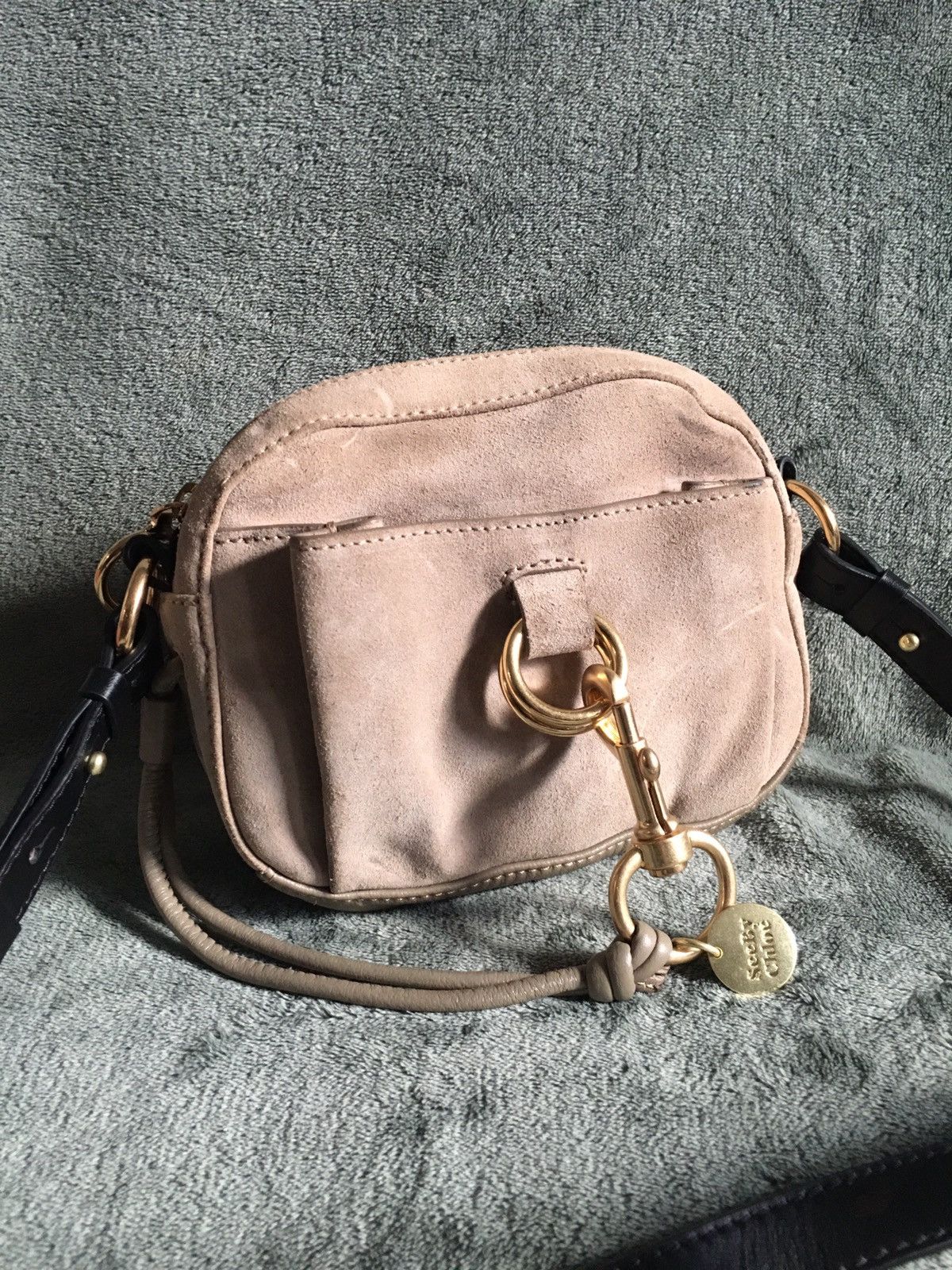 Chloe See by Chloe Suede Leather Beige Crossbody Shoulder Bag Size ONE SIZE - 2 Thumbnail