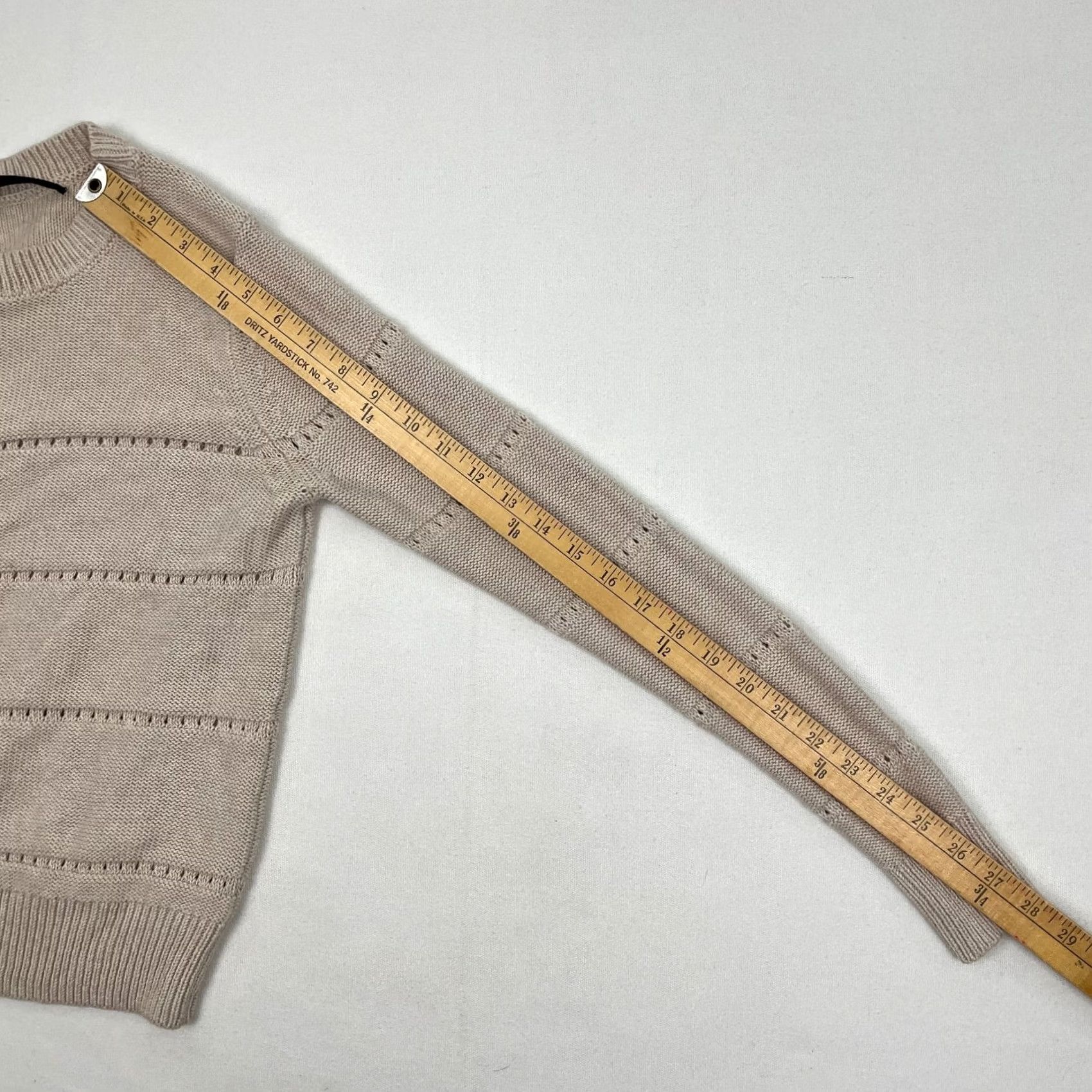Vintage Jenni Kayne Sweater Womens XS Cropped Brown Ribbed Knit Crew Pullover Casual Shirt/Top Size XS / US 0-2 / IT 36-38 - 5 Thumbnail