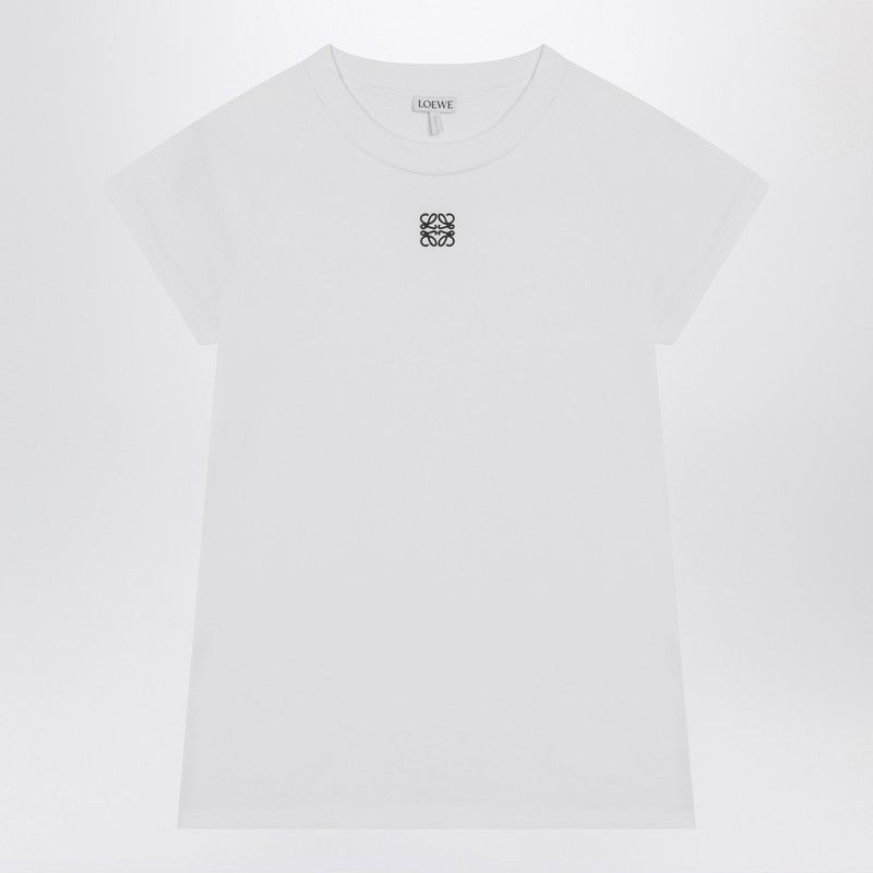 Tシャツ・カットソー LOEWE WHITE COTTON-BLEND T-SHIRT WITH ANAGRAM LOGO Anagram cotton-blend T-shirt in white - Loewe | Mytheresa