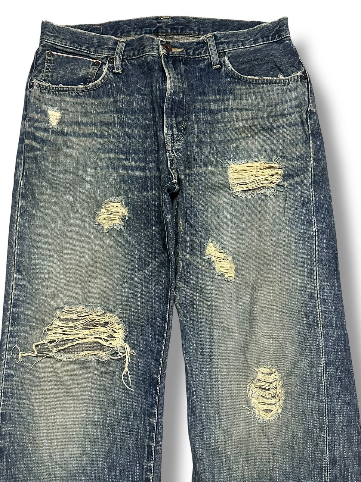 Edwin Edwin 505 Vintage 90's Selvedge Distressed Baggy & Mudwash Size US 33 - 3 Thumbnail