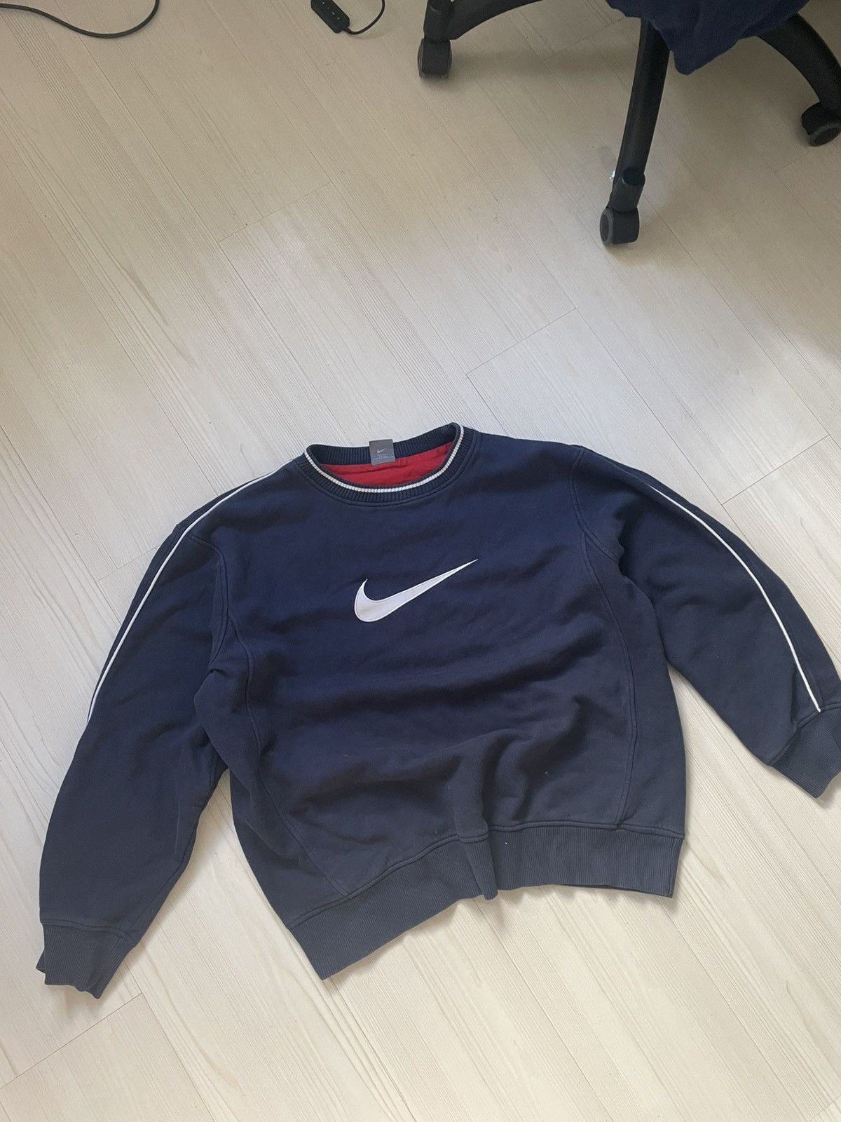 Nike × Vintage 00s Nike Vintage Big Logo Boxy Fit Oversize Sweatshirt Y2K Size US XL / EU 56 / 4 - 2 Thumbnail