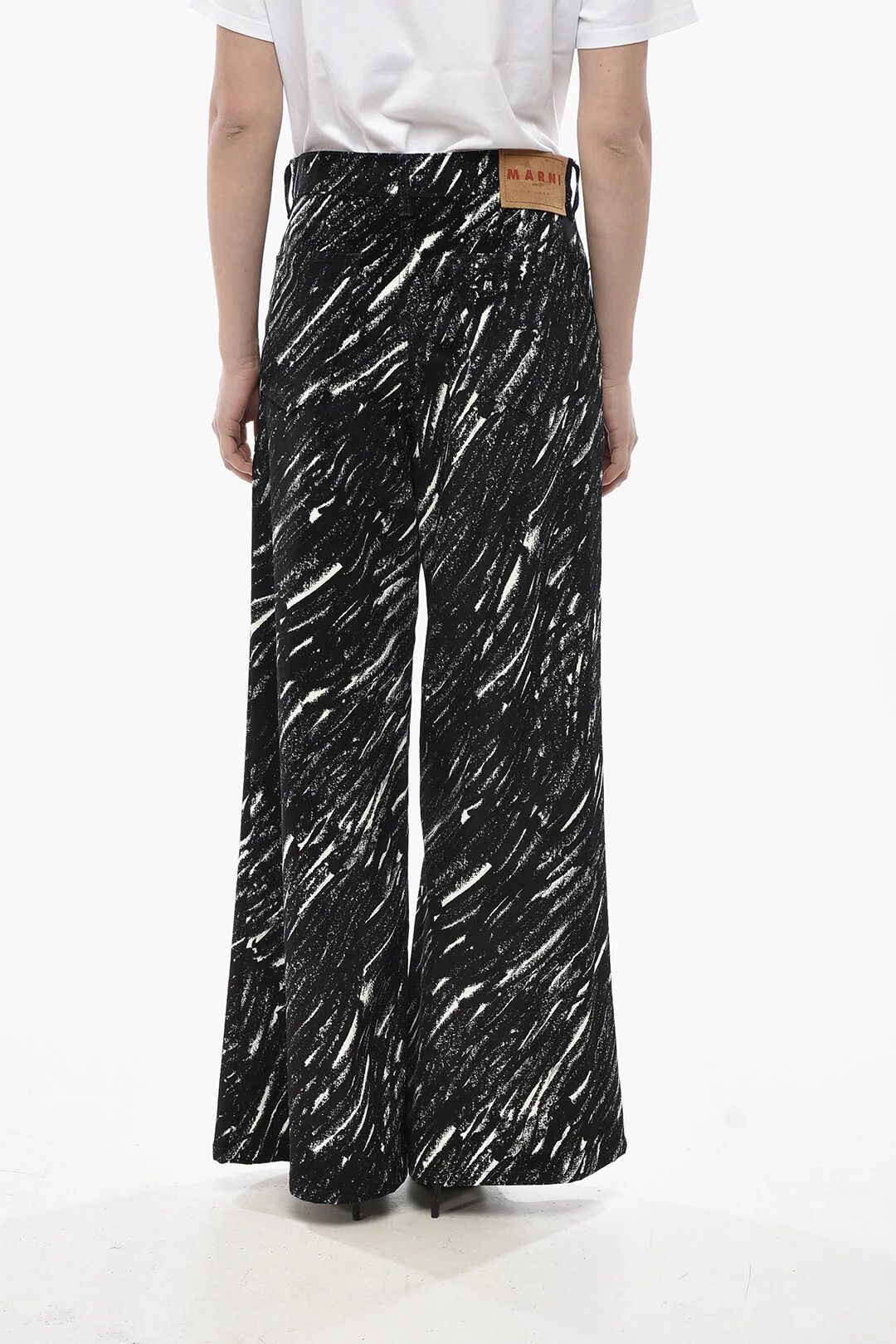 Marni og1mm0326 Flocked Cotton 5-Pocket Pant in Black & White Size 27" / US 4 / IT 40 - 2 Thumbnail