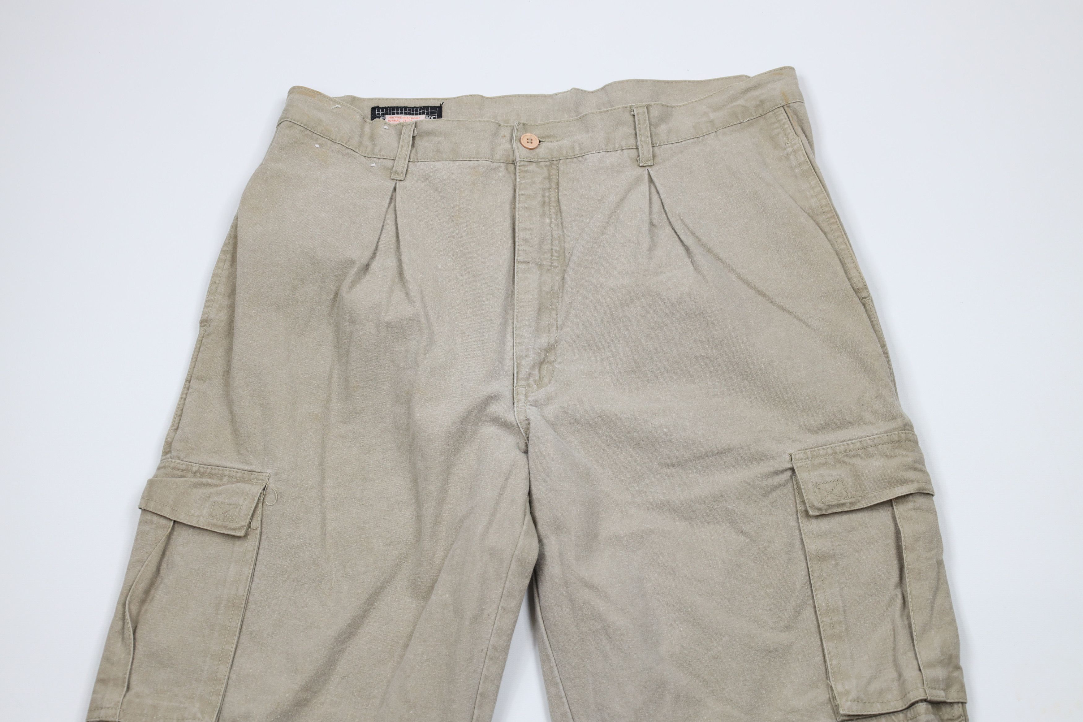 Vintage Vintage 90s Streetwear Stonewash Double Knee Cargo Pants Size US 34 / EU 50 - 2 Thumbnail