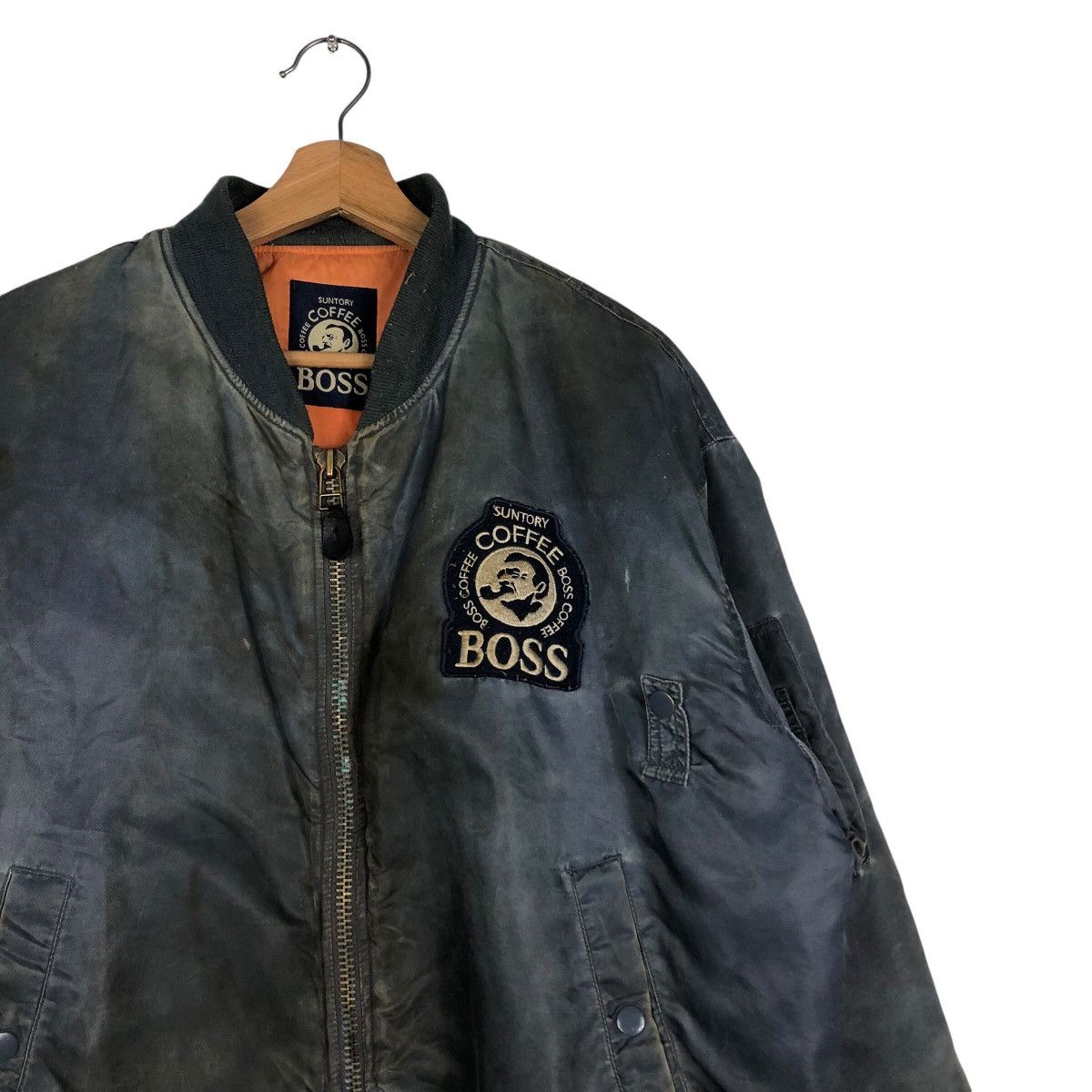 Japanese Brand 📌Vintage Fly Bomber Jacket Suntory Boss Coffee Big Logo Size US M / EU 48-50 / 2 - 7 Thumbnail