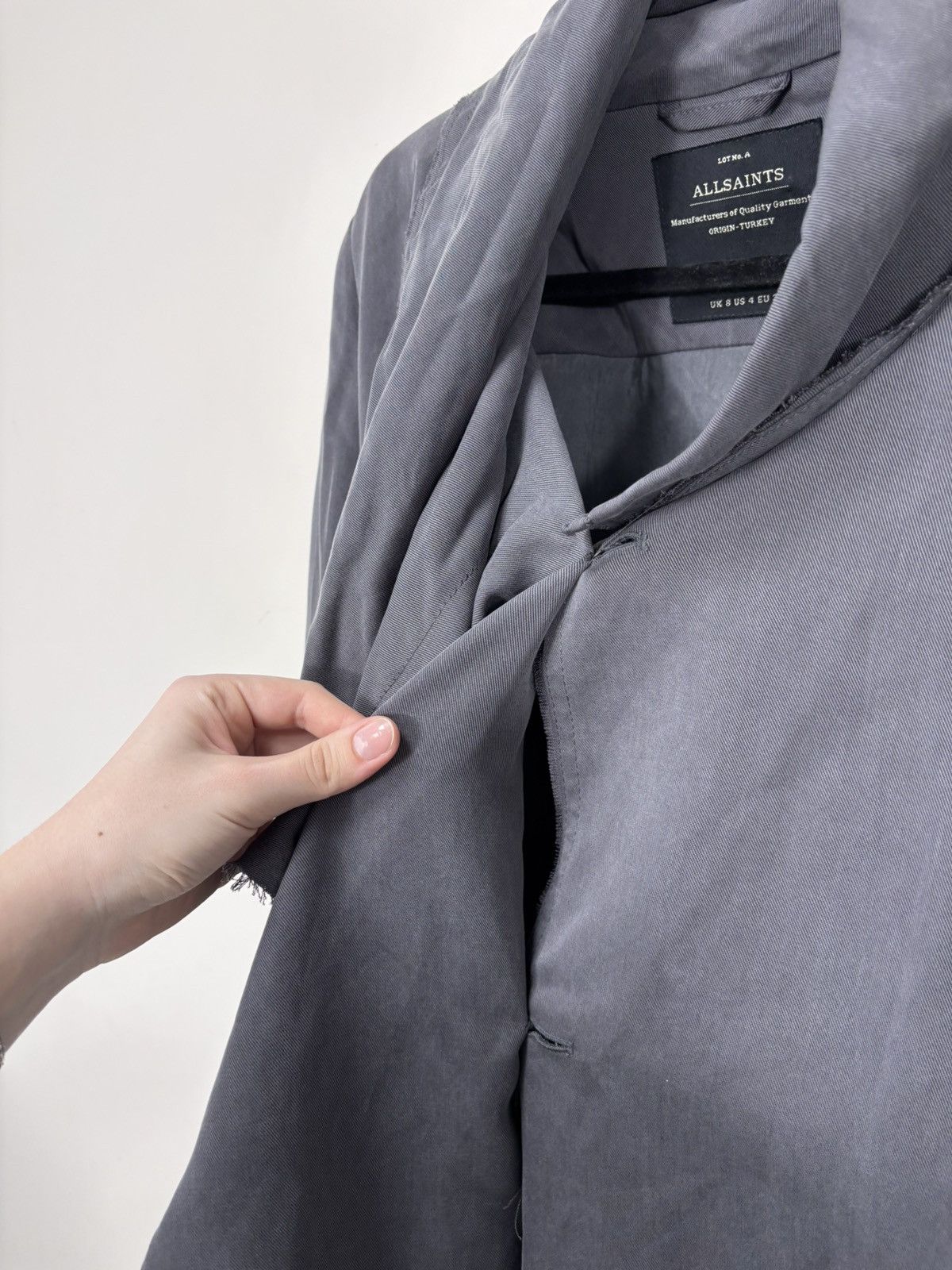 Allsaints AllSaints Hoxton Monument Coat Women’s Grey Asymmetrical Size S / US 4 / IT 40 - 9 Thumbnail