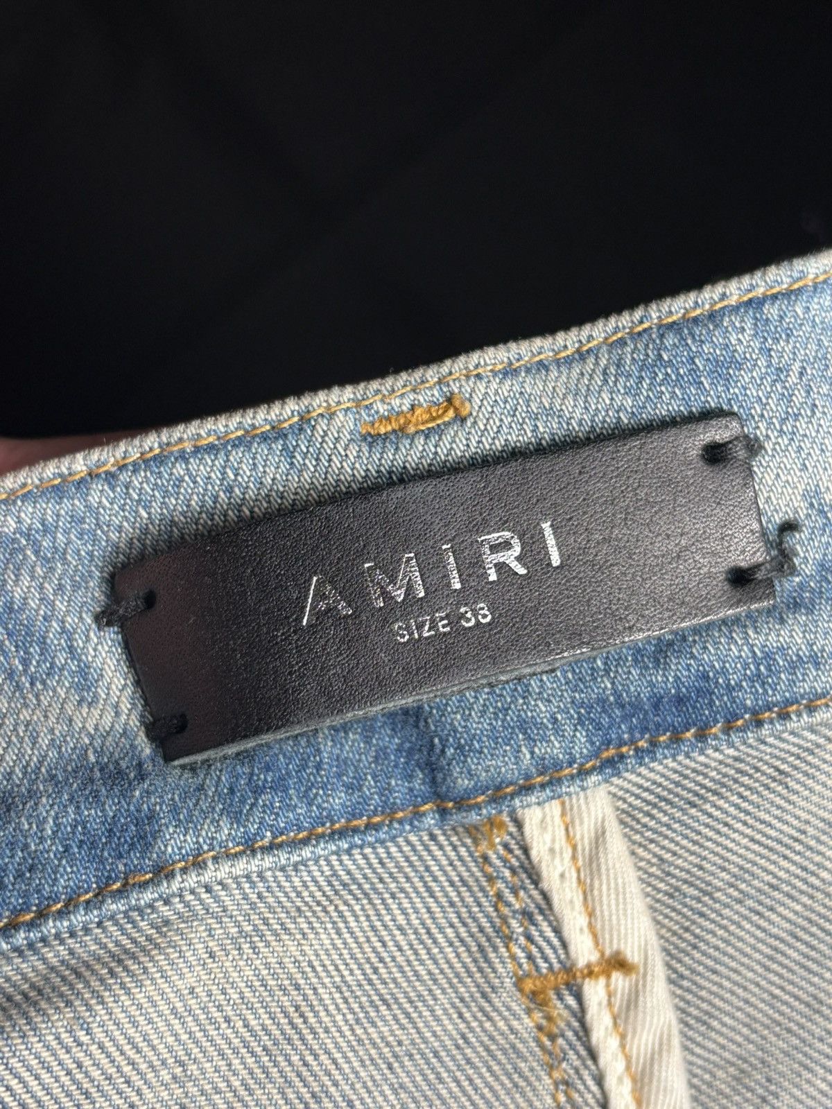 Amiri Amiri Distrssed Bones Patch Jeans Camo Blue - Size 38 Size US 38 / EU 54 - 5 Thumbnail