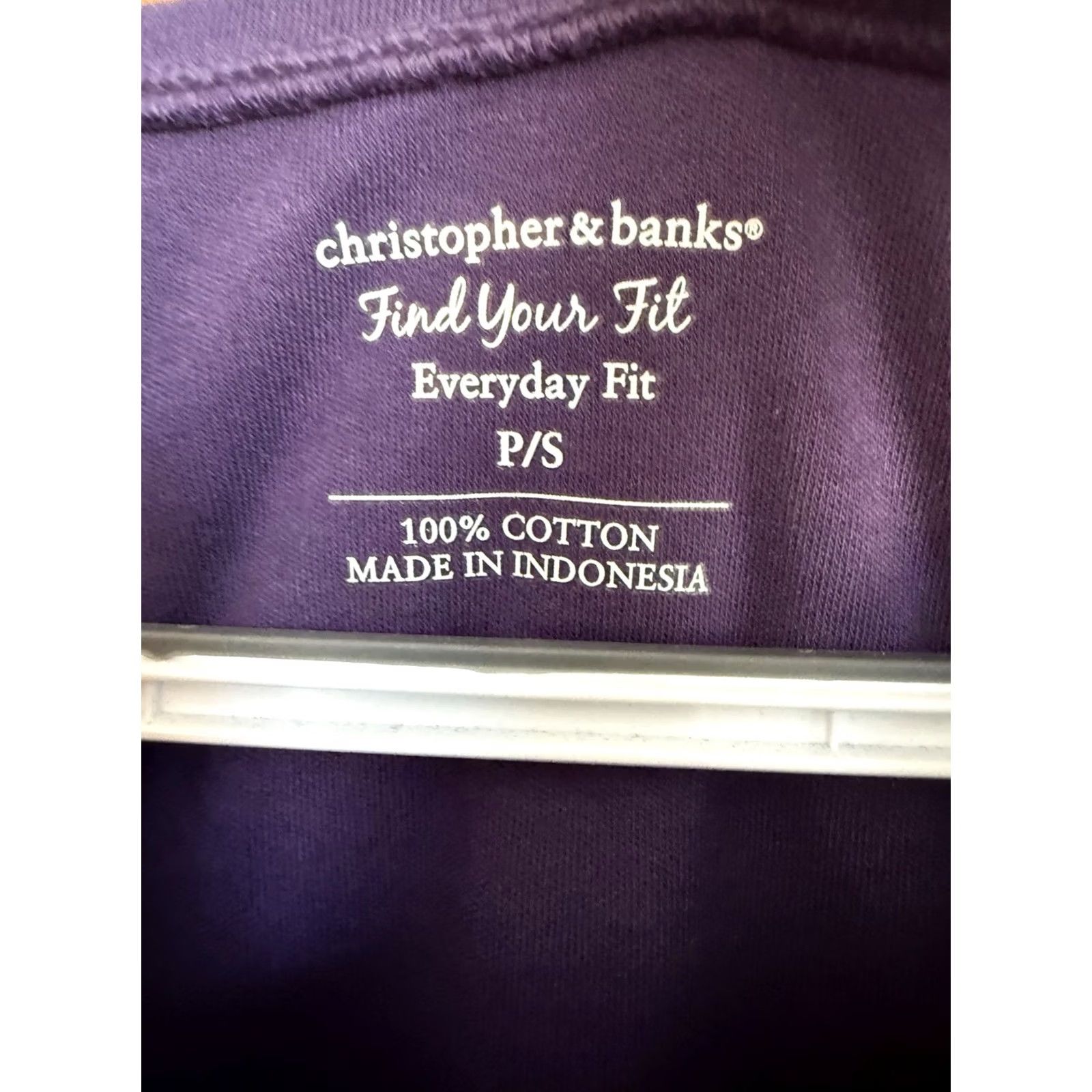 Vintage Christopher and Banks Purple T Shirt Womens Small Basic Casual Classic Size S / US 4 / IT 40 - 3 Thumbnail