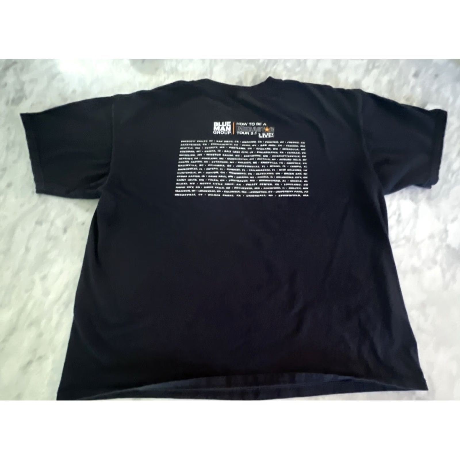Anvil Blue Man Group Tour Tshirt XL How To Be A Megastar 2.1 Live! Double Sided Anvil Black Mens Music Size US XL / EU 56 / 4 - 5 Thumbnail