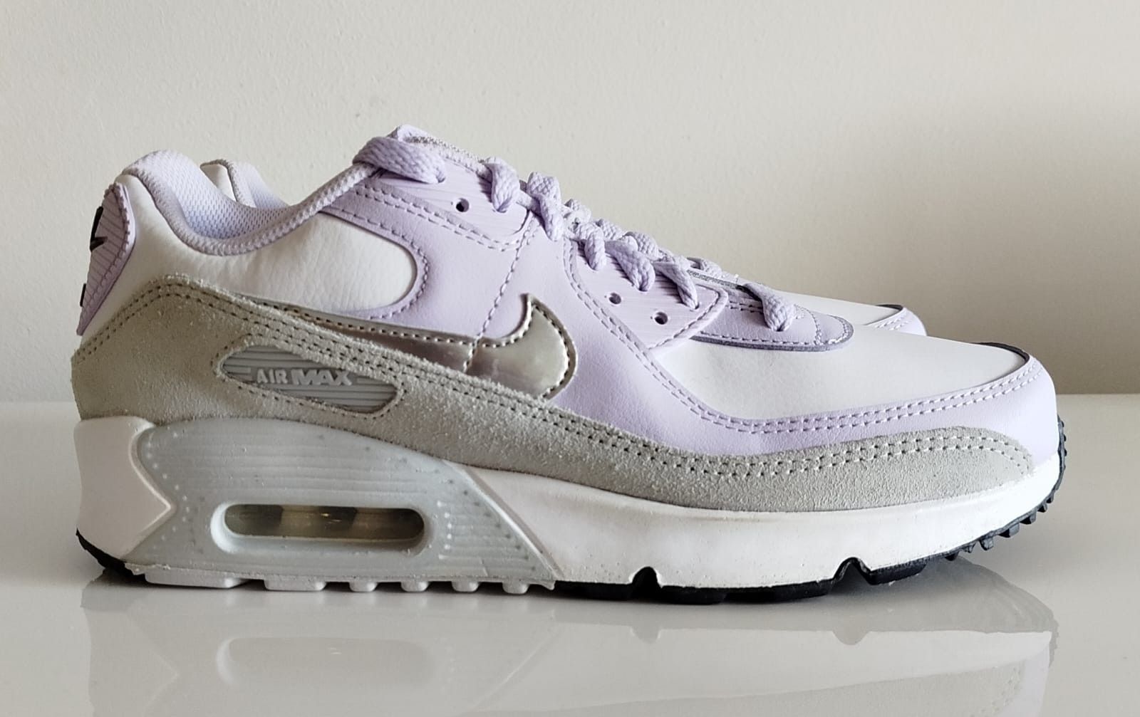Nike Nike Air Max 90 White Violet Frost (GS) Size US 8.5 / IT 38.5 - 8 Thumbnail