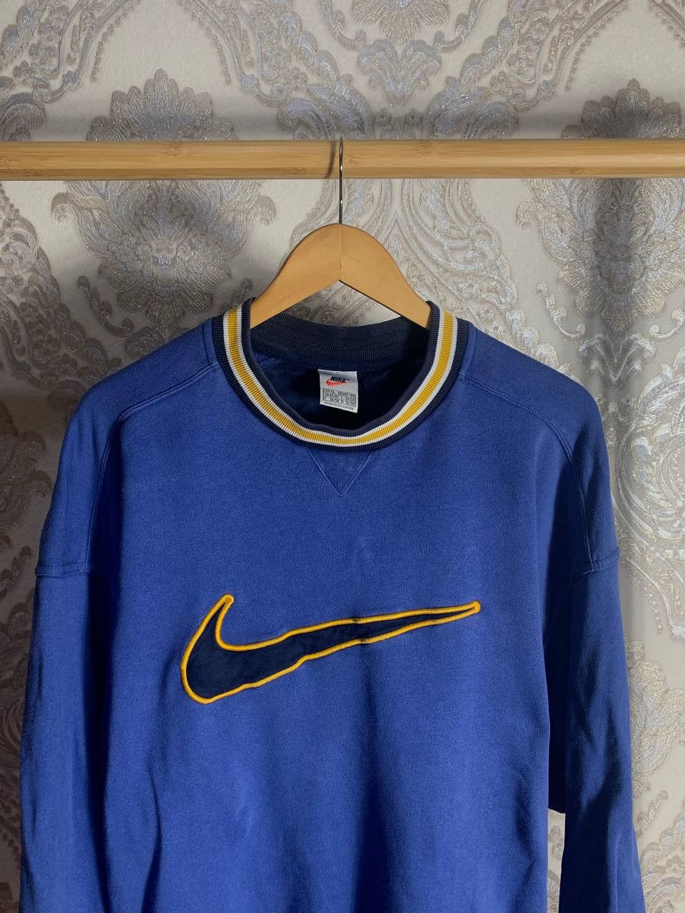 Nike × Vintage VERY RARE NIKE BIG LOGO SWOOSH SWEATSHIRT DRILL 90s Y2K SK8 Size US XL / EU 56 / 4 - 2 Thumbnail