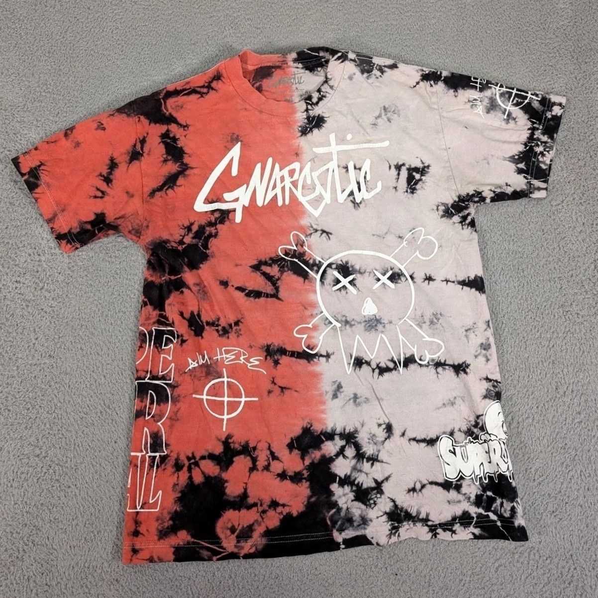 Vintage Gnarstic Shirt Mens Medium Red Black Tie Dye Street Addict Graphic Super Radical Size US M / EU 48-50 / 2 - 2 Thumbnail