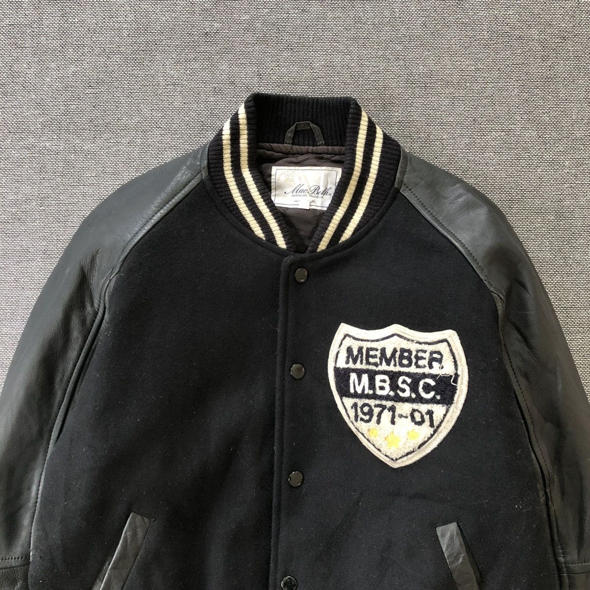 Macbeth MACBETH Nice Back Design Wool Leather Sleeve Varsity Jacket Size US M / EU 48-50 / 2 - 4 Thumbnail