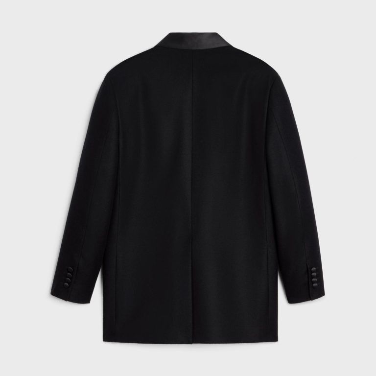Celine o1bcso1str0824 Garçon Tux Jacket In Cashmere Flannel in Noir Size XXS / US 00 / IT 34 - 2 Thumbnail