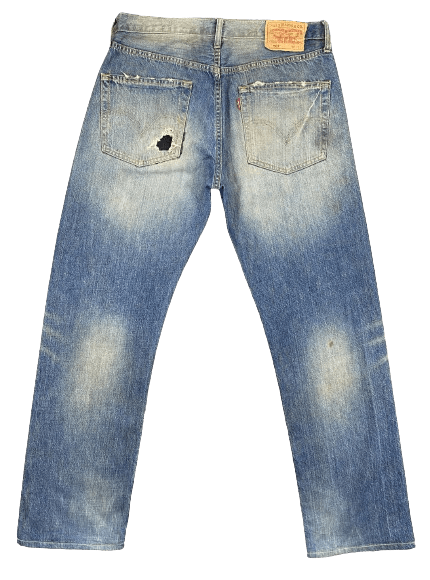 Japanese Brand Ripped Distressed Vintage Levi's 501 33x30 Denim -JN2463 Size US 33 - 2 Thumbnail