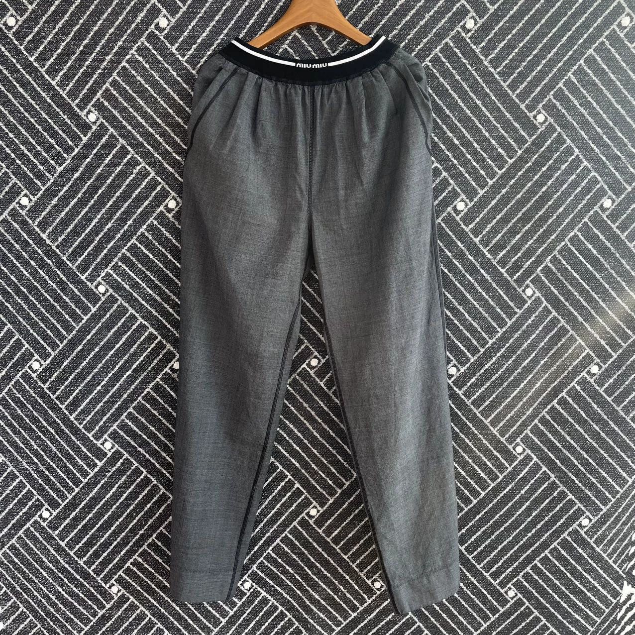 Miu Miu MIU MIU SS23 webbing high-waist casual pants 38 99new Size 26" / US 2 / IT 38 - 1 Thumbnail