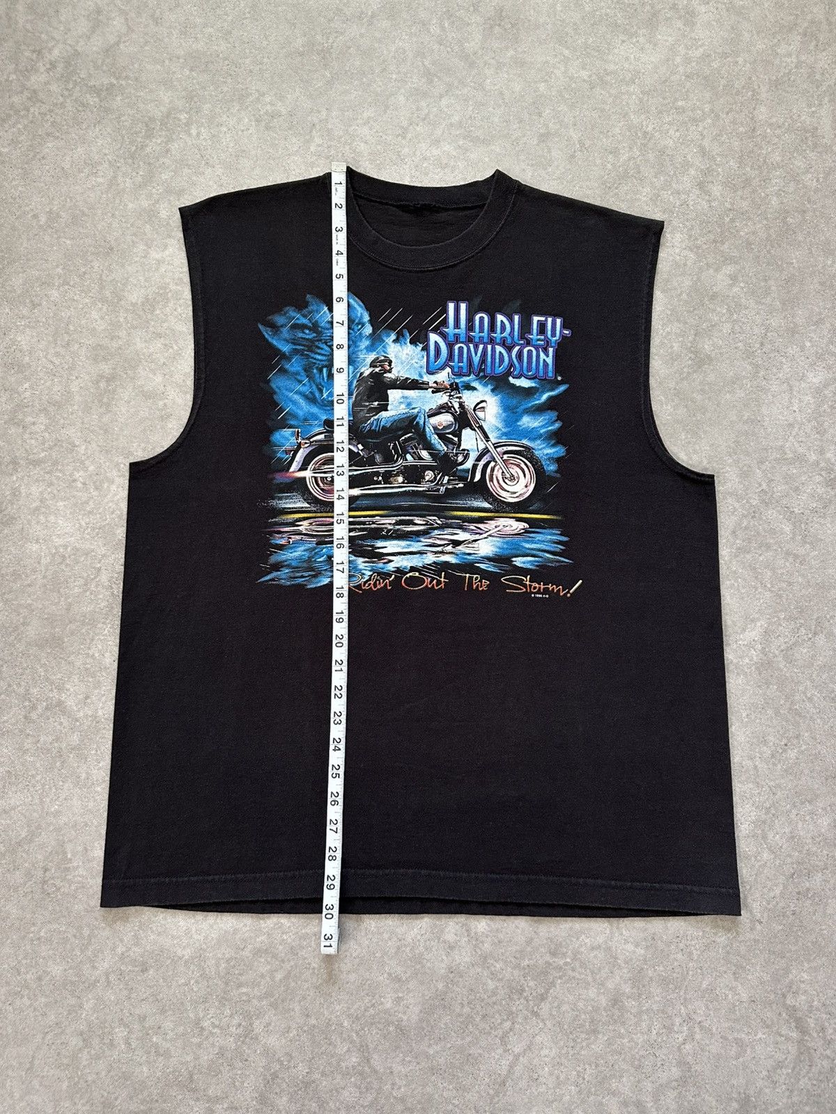Harley Davidson Harley Davidson Sleeveless Shirt 90s Biker Punk Chopped Tee Size US XL / EU 56 / 4 - 9 Thumbnail