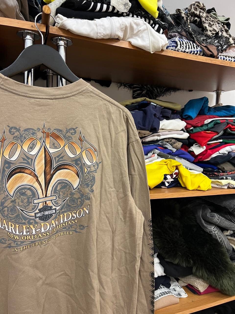 Harley Davidson CRAZY Y2K LIGHTNING CROSS GRUNGE SKATER OPIUM LONGSLEEVE TEE Size US L / EU 52-54 / 3 - 4 Thumbnail