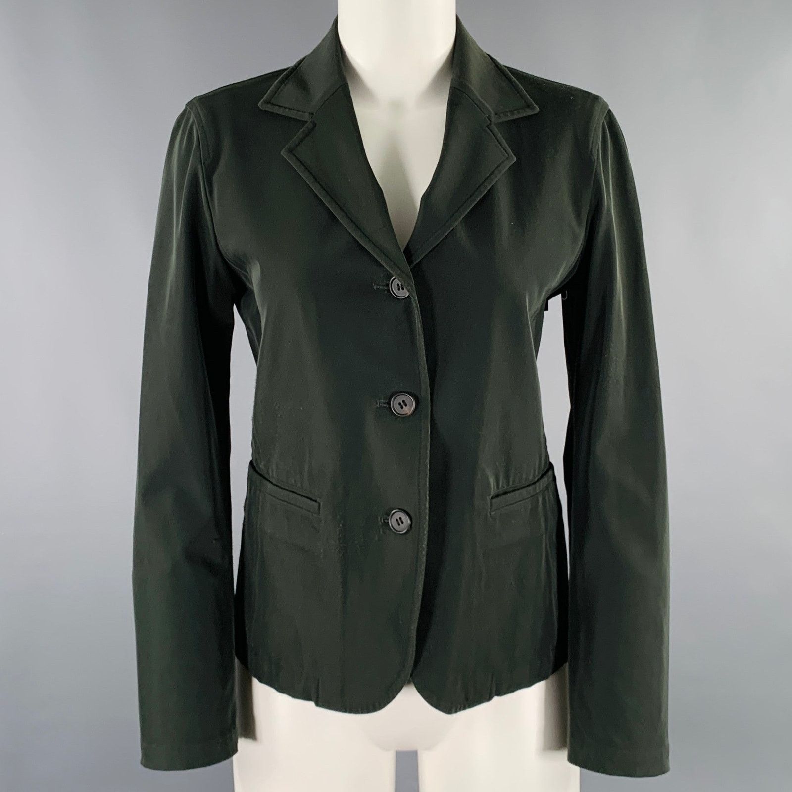 Issey Miyake ISSEY MIYAKE Size S Green Single Breasted Blazer Size S / US 4 / IT 40 - 1 Thumbnail