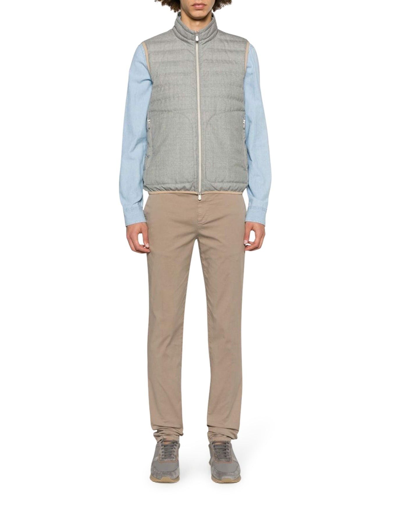 Brunello Cucinelli o1mle0725 Padded Wool Gilet Vests in Gray Size US XXL / EU 58 / 5 - 2 Thumbnail
