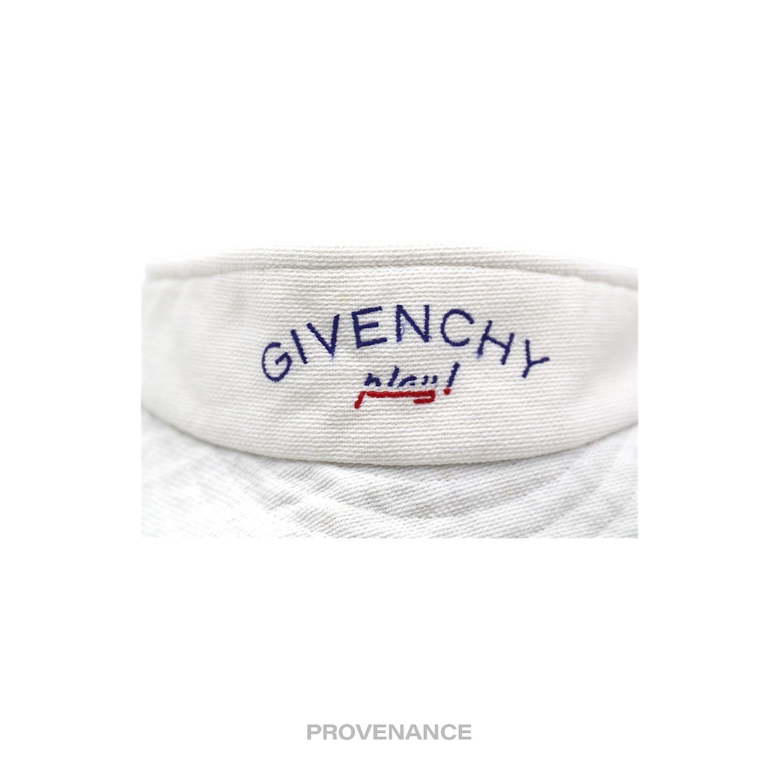 Givenchy 🔴 Givenchy Play Logo Embroidered Visor - White/Blue Size ONE SIZE - 8 Thumbnail