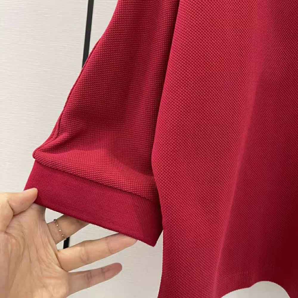 Saint Laurent Paris o1s1wg111124 Cropped Polo Shirt in Cotton Piqué in Red Size L / US 10 / IT 46 - 7 Thumbnail