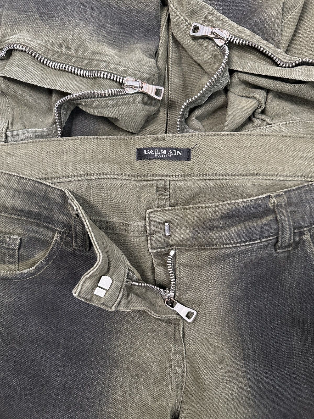 Balmain BALMAIN Paris Ankle Zip Biker Jeans Oil Wash Pants size 44 Size 30" / US 8 / IT 44 - 4 Thumbnail