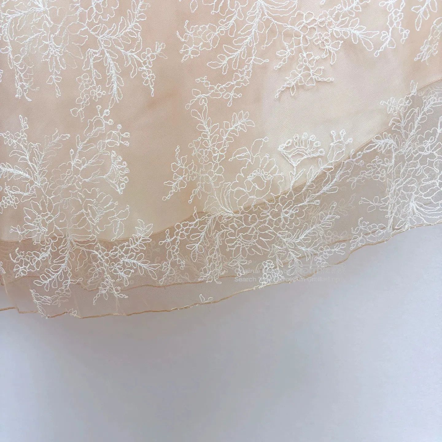 Ermanno Scervino Floral Lace Pleated Maxi Skirt in Beige, Women's (Size 25) — image 3 of 6