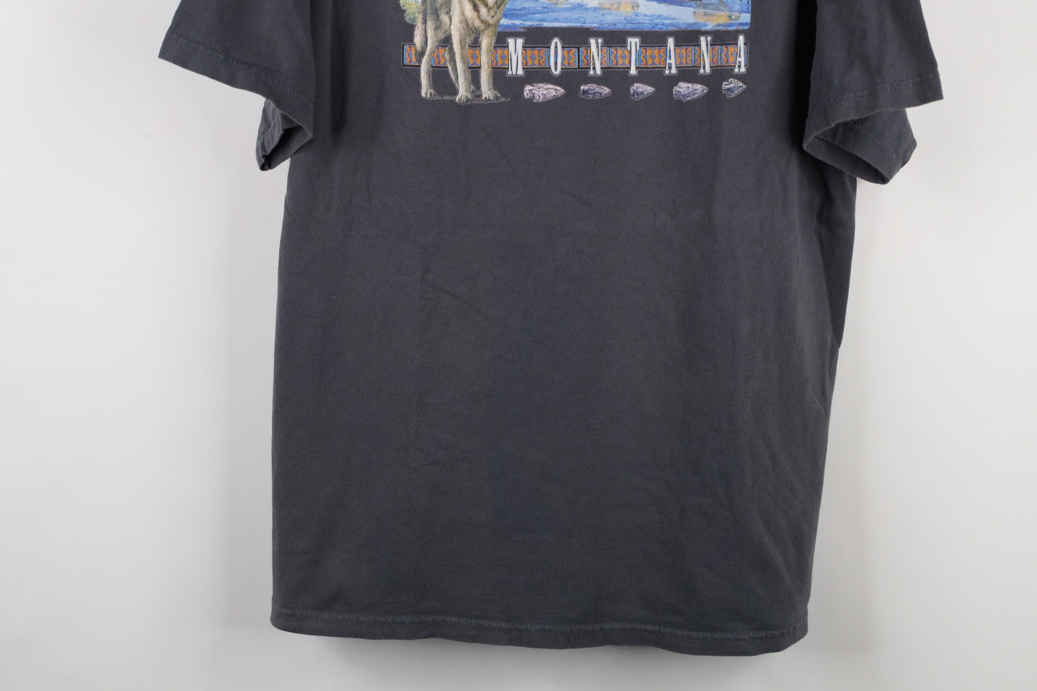Vintage Vintage 90s Y2K Spell Nature Wolf Bison Montana T-Shirt Gray Size US XL / EU 56 / 4 - 3 Thumbnail