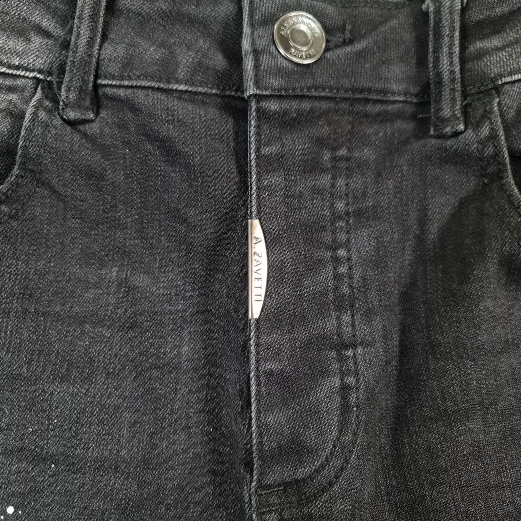 Alessandro Dell'acqua ALESSANDRO Zavetti Mens Jeans Black W28 L32 Distressed Stretch Denim Skinny Size US 28 / EU 44 - 5 Thumbnail